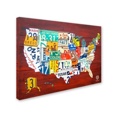 Trademark Fine Art - Design Turnpike 'License Plate Map USA'