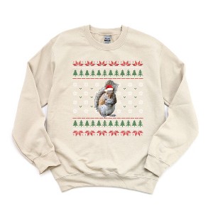 Simply Sage Market Women's Graphic Sweatshirt Ugly Sweater Squirrel - 1 of 3