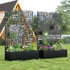 Lirago Iron Arch Mobile Planter Box -Raised Garden Bed Elevated Planter with Trellis Privacy Screen 38 Gallon Capacity - 2 of 4