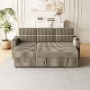 NicBex Modern Pull Out Sofa Bed Corduroy Convertible Sleeper Sofa with Storage Chaise, Cup Holders and USB Port for Living Room - 4 of 4