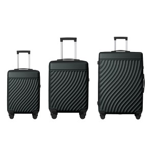 NAYSAYE Luggage ABS Hardshell 3 Piece Spinner Set with TSA Lock and Nested Design for Travel, Dark Green, 21.06"*11.81"*30.31" - 1 of 4