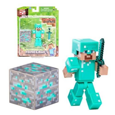 The Zoofy Group Llc Minecraft 3 Diamond Steve Figure With Armor