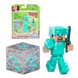 The Zoofy Group LLC Minecraft 3" Diamond Steve Figure with Armor and Accessories