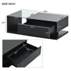 RISOKEYS Coffee Table with Tempered Glass - Wooden Cocktail Table with High - gloss UV Surface, 2 - Tier Rectangle Center Table for Living Room - 3 of 4