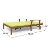 GDFStudio Abena Outdoor Acacia Wood Double Adjustable Chaise Lounge with Cushions - 3 of 4