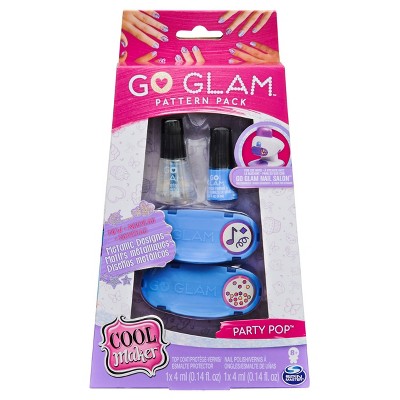 Cool Maker, GO GLAM Party Pop Pattern Pack Refill with 2 Metallic Designs for Use with GO GLAM Nail Salon
