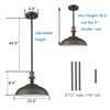 Claxy Industrial Barn Pendant Light Rod Adjustable Kitchen Lighting Black - 2 of 4
