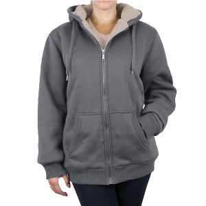 Rudoplh  Women's Loose Fit Heavyweight Hoodie With Faux Shearling Lining - 1 of 1