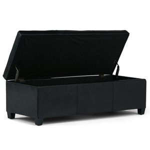 CAVINAS Faux Leather Storage Ottoman Bench with Stitching Design,Upholstered Storage Ottoman,Storage Benches for Living Room,Bedroom - 1 of 4
