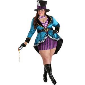 HalloweenCostumes.com Women's Plus Size Purple Panache Mad Hatter Costume | Mad Hatter Costumes - 1 of 4