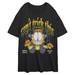 Juniors Garfield Ghouls Out Can't Trick This Cat T Shirt - 1 of 2