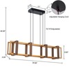 LLHZSY Farmhouse Wood LED Linear Chandeliers Rectangle Pendant Light - W39 2/5" - 4 of 4