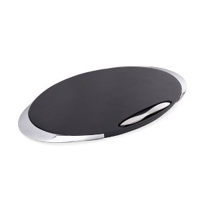 Nambe Eclipse Cutting and Serving Board Set, Made of Acacia Wood and Stainless Steel, Charcuterie Platter for Small Meats and Cheeses, Noir - 1 of 3