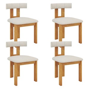 Tangkula Dining Chair Set of 4 Upholstered Kitchen Chair w/ Padded Seat & Curved Backrest - 1 of 4