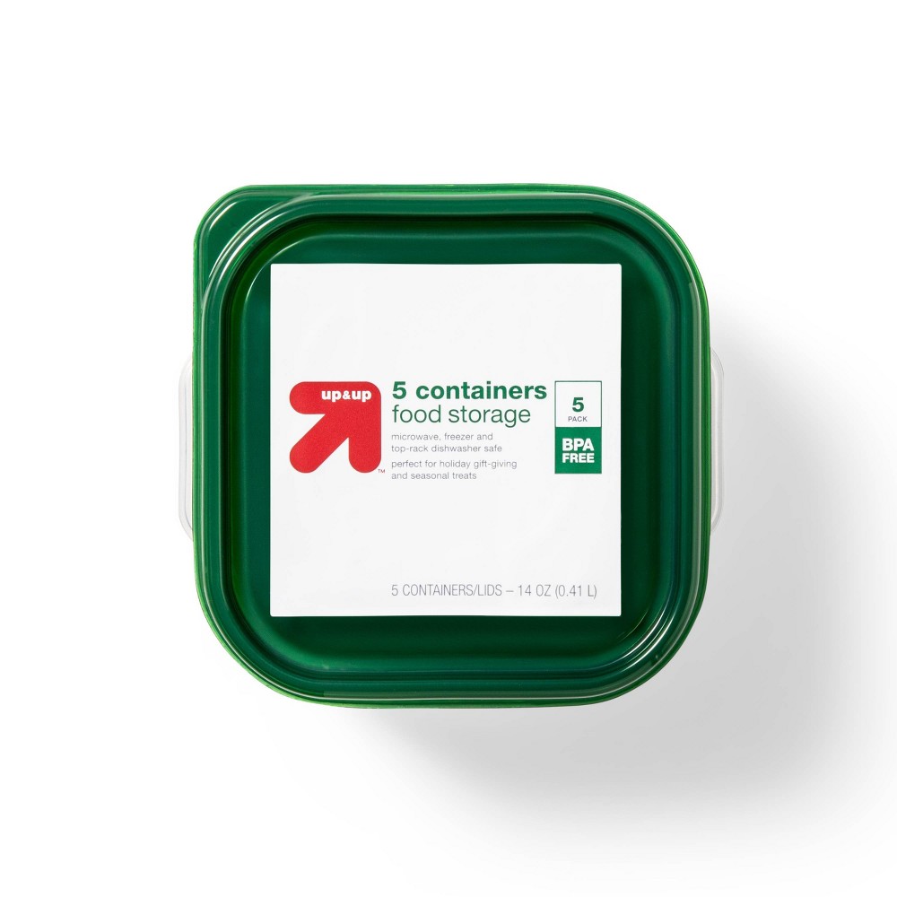 12 pack Holiday Square Food Storage Container - 14oz/5ct - up & up™