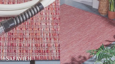 Red Square Synthetic Indoor/Outdoor Area Rug
