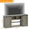 Coucheta 70" Farmhouse TV Stand, Rustic Wood Entertainment Center with Adjustable Shelves, Sliding Barn Door&Open Storage, TV Console Table for Home - 2 of 4