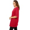 Woman Within Plus Size Perfect Roll-Tab-Sleeve Notch-Neck Tunic - 4 of 4