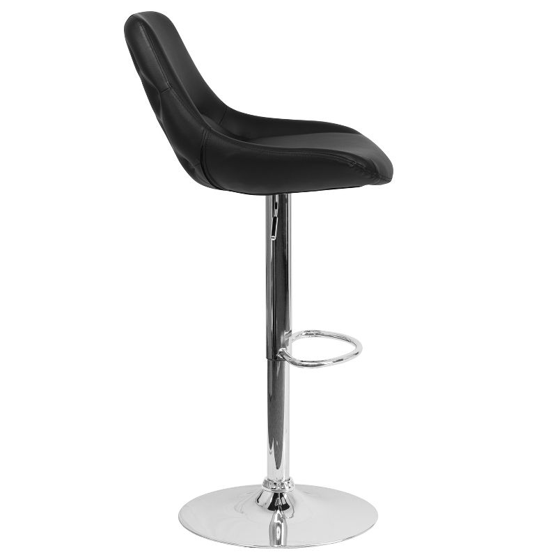 Merrick Lane Adjustable Height Barstool Contemporary Barstool with Support Pillow and Metal Base with Footrest, 6 of 22