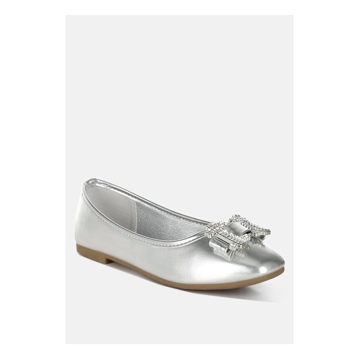 Обувь London Rag Womens Navik Rhinestone Buckle Metallic Ballerinas 10 — фото 2