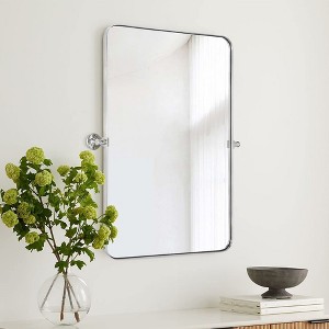 TEHOME Rounded Rectangular Pivoting Metal Framed Wall Mounted Bathroom Vanity Mirror - 1 of 4