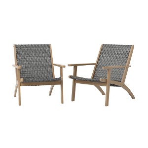 New Classic Furniture, Radius 3-Piece Wood and Wicker Patio Set in Gray - 1 of 4