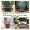 Sunnydaze Outdoor/Indoor High-Fired Glazed UV- and Frost-Resistant Ceramic Flower Pot Planter Saucers - Imperial Blue - 4 of 4