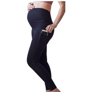 Women's Black Color Maternity Leggings Pregnancy Pants - 1 of 4
