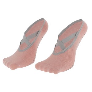 Unique Bargains Women's Short Cross-Strap Yoga Five Toe Socks 1 Pair - 1 of 4