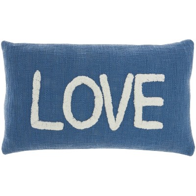 12"x21" Oversize Life Styles 'Love' Tufted Lumbar Throw Pillow - Mina Victory