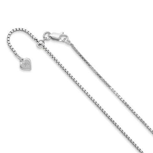 Black Bow Jewelry 1.3mm Sterling Silver Adjustable Box Chain Necklace - image 1 of 4