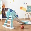 SEVOBAL Baby Activity Gyms 2-in-1 Kids Slide with Basketball Hoop Foldable Toddler Playset for Active Fun, Blue, 57.8"*32.3"*33.8" - 4 of 4
