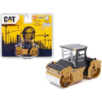 CAT Caterpillar CB-13 Tandem Vibratory Roller with Cab Yellow and Black 1/64 Diecast Model by Diecast Masters
