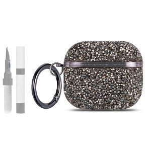 HTUTWOO for Airpods Pro 3 Diamond Case, Rhinestone Bling Glitter Shockproof Protective Cover with Keychain for Girls and Women - 1 of 4