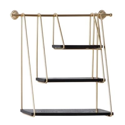 Metal Wall Shelf Gold - Olivia & May