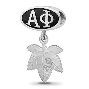Black Bow Jewelry Sterling Silver Alpha Phi Greek Life Bracelet Bead Charm - 1 of 4