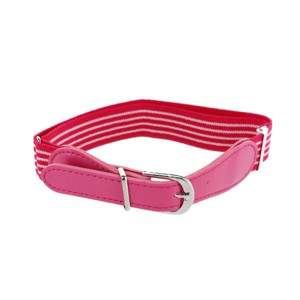 CTM Kids' Striped Elastic Stretch Belt with Buckle - 1 of 3