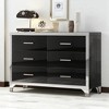 Mshliw High Gloss 6 Drawer Dresser with Metal Handles, Elegant Mirrored MDF Storage Cabinet for Bedroom, Living Room, or Entryway - 4 of 4