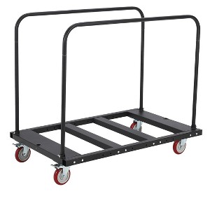 Folding Table Cart, 1800 lb Capacity Steel Cart with 5 Inch PU Swivel Wheels, Adjustable Drywall Cart with Locking System for Kitchen, Warehouse - 1 of 4