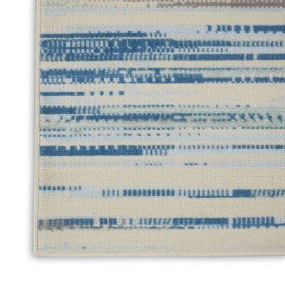 Blue Rectangular 8' x 10' Hand-knotted Reversible Rug