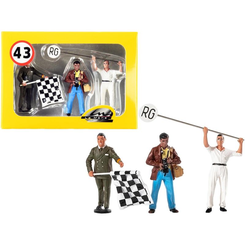 Set of 3 Figurines Robert Photographer, Leon Swen Race Director & Manfred The Mechanic for 1/43 Scale Models Le Mans Miniatures, 1 of 4