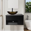 ELECWISH 28-Inch Bathroom Vanity, Modern Black Wall Mounted Bathroom Vanity with 1-Door and 1-Drawer - 2 of 4