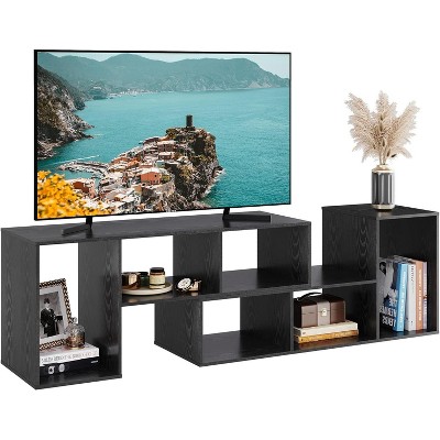 GALAXHERO Console TV Stand Media Entertainment Center for 50 55 60 65 75 inch TVs, Modern Storage TV Table with Bookcase Shelf