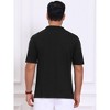 INSPIRE CHIC Men's Striped Knit Chest Pocket Short Sleeve Golf Polo Shirts - 3 of 4