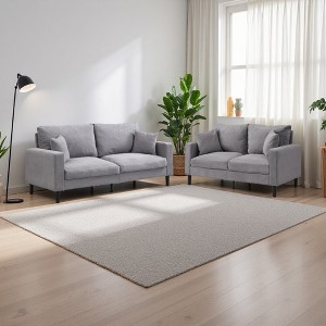 2-Piece Modern Corduroy Sofa Set with 3-Seater & 2-Seater Couches - 1 of 4
