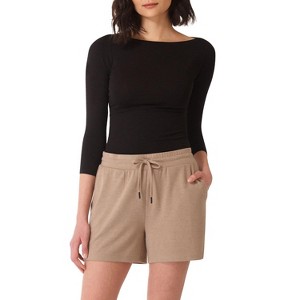Rekucci Women's Soft Knit Loungewear Shorts with Pockets - 1 of 4