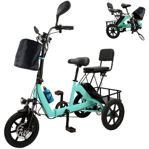 Topteng Electric Trike for Adults, 3 Wheel Bike with Basket, Adjustable Seat and Foldable Design - 1 of 4