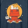 Women's - Peanuts - Snoopy Halloween Dog House Lightweight French Terry Wide Neck Long Sleeve Shirt - 2 of 4