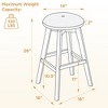 Beautyolove 26 in. White Backless Wood Counter Height Swivel Bar Stool with Padded Fabric Seat (Set of 2) - 2 of 4
