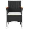 vidaXL 3 Piece Patio Dining Set Poly Rattan Black - 4 of 4